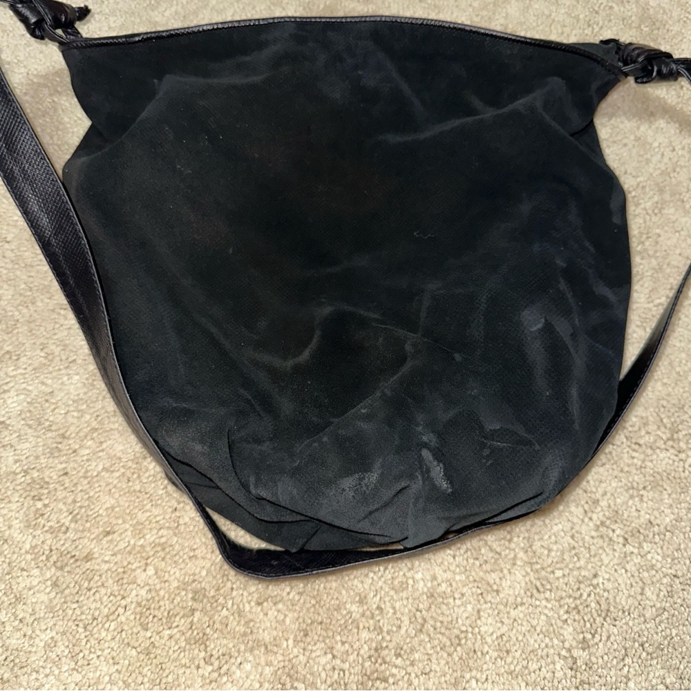 ✨BOGO 1/2 ✨ Rare Vintage Bottega Veneta suede handbag black - Picture 12 of 16